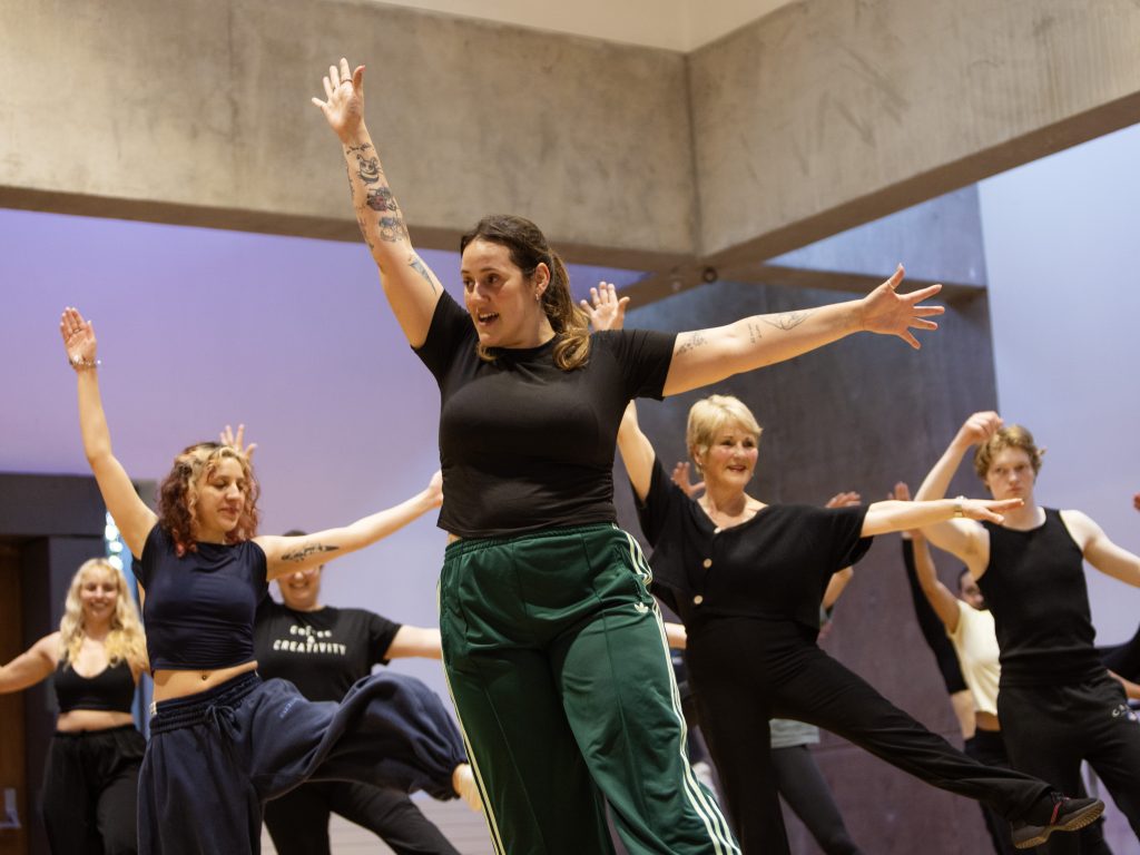 HERO Dance Base Jazz 2026, teacher Meggy Viana. Credit Stuart Armitt. A group of dancers in a studio